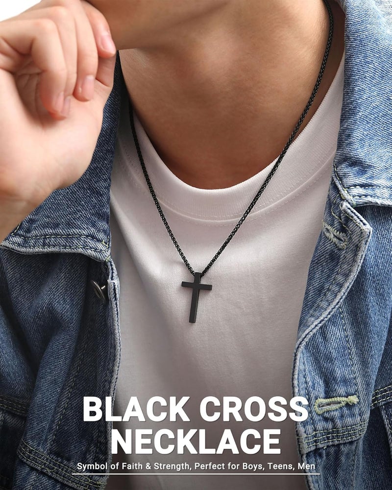 UNGENT THEM Be Strong in Faith – Bible Verse Stainless Steel Cross Necklace for Men Teen Boys Christian Christmas Gifts - Image 2